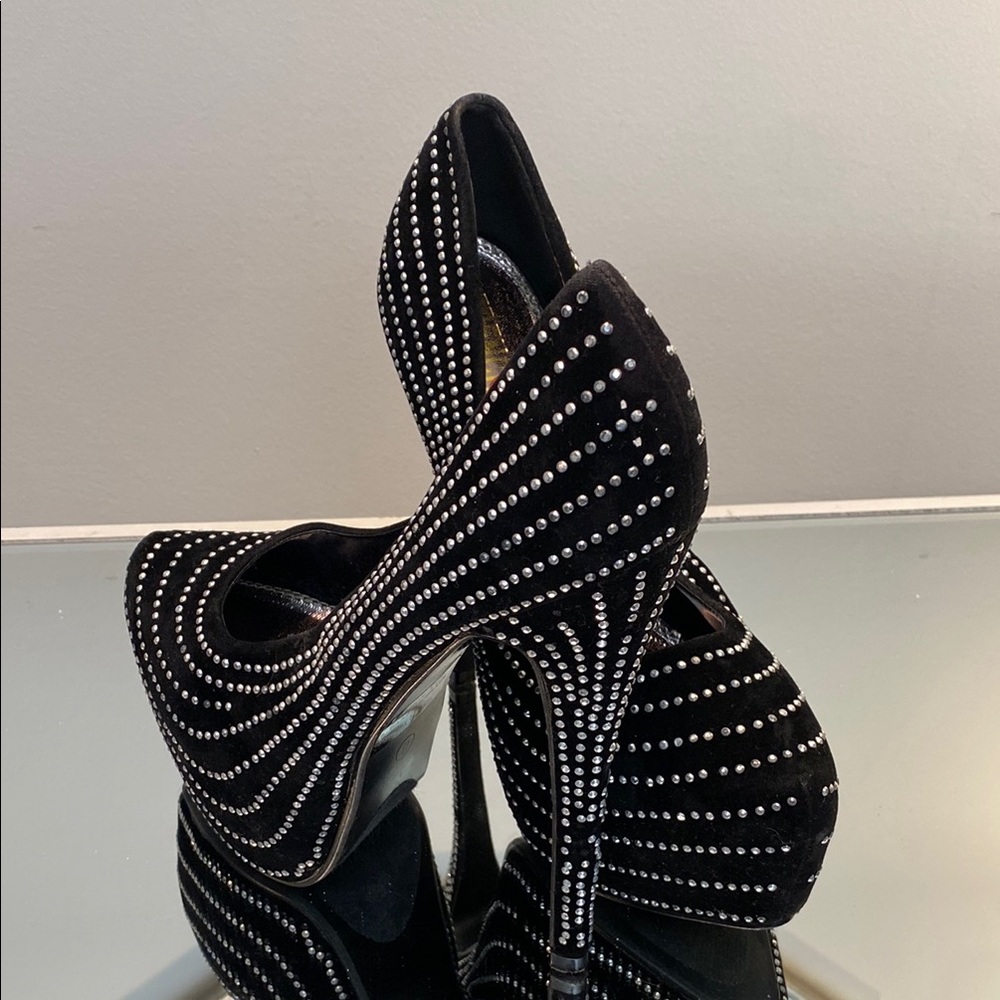 Black Studded High Heels